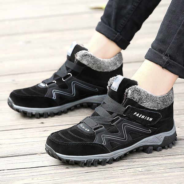 winter plush boots casual soft boots snow shoes hiking men shoes sneakers breathable flat rubber, Black
winter plush boots casual soft boots snow shoes hiking men shoes sneakers breathable flat rubber, Black