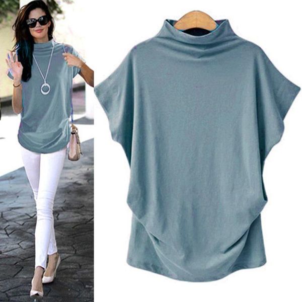 casual turtleneck t-shirt women fashion summer short-sleeved solid color beach sports funny tshirt plus size gym fitness tee top, Black;blue
casual turtleneck t-shirt women fashion summer short-sleeved solid color beach sports funny tshirt plus size gym fitness tee top, Black;blue