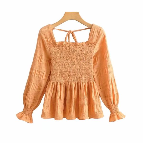 women's blouses & shirts 2021 women sweet square collar elastic ruffles solid blouse ladies long sleeve agaric lace chic court blusas, White
women's blouses & shirts 2021 women sweet square collar elastic ruffles solid blouse ladies long sleeve agaric lace chic court blusas, White