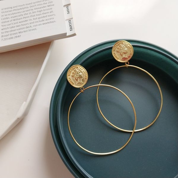925 sterling silver ins style popular big hoop circle pendant earrings for women as gift and daily wearing, Golden;silver
925 sterling silver ins style popular big hoop circle pendant earrings for women as gift and daily wearing, Golden;silver