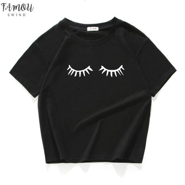 100% cotton t shirt women summer o neck t shirt eyelashes t shirt for woman top, White
100% cotton t shirt women summer o neck t shirt eyelashes t shirt for woman top, White