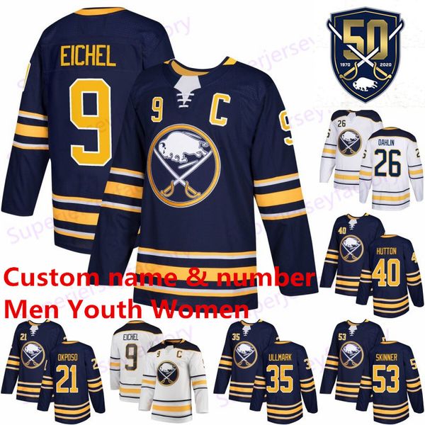 9 Jack Eichel Buffalo Sabres Jersey 50th Golded patch 23 Sam Reinhart 26 Rasmus Dahlin 15 Jack Eichel 53 Jeff Skinner Hockey Jerseys
9 Jack Eichel Buffalo Sabres Jersey 50th Golded patch 23 Sam Reinhart 26 Rasmus Dahlin 15 Jack Eichel 53 Jeff Skinner Hockey Jerseys