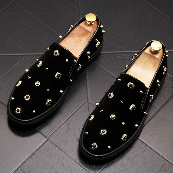 new fashion mens party nightclub dresses genuine leather shoes slip-on driving shoe comfortable rivets loafers sapatos sneakers, Black
new fashion mens party nightclub dresses genuine leather shoes slip-on driving shoe comfortable rivets loafers sapatos sneakers, Black