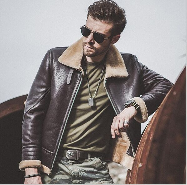 2018 men genuine leather winter jacket sheep leather fur one men's winter coat real sheepskin mens outwear, Black
2018 men genuine leather winter jacket sheep leather fur one men's winter coat real sheepskin mens outwear, Black