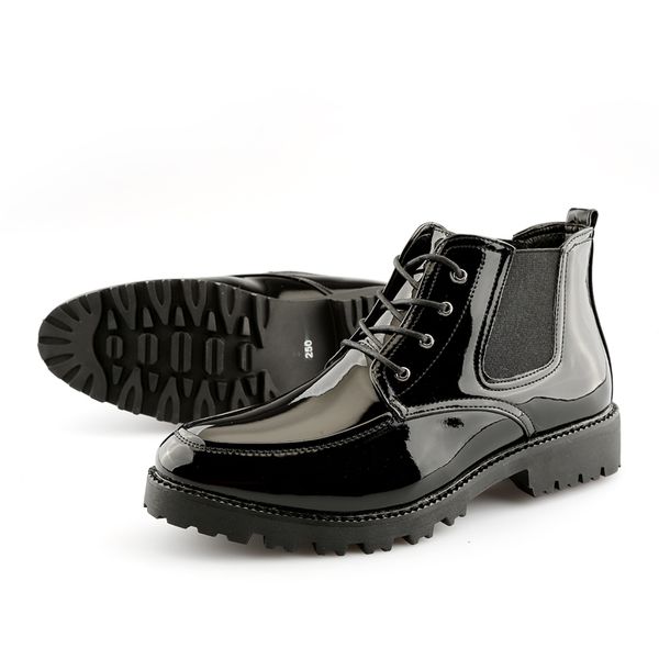 men shoes ankle boots slip-on pu leather glossy wedding business normal shoes men boots high increase sole, Black
men shoes ankle boots slip-on pu leather glossy wedding business normal shoes men boots high increase sole, Black