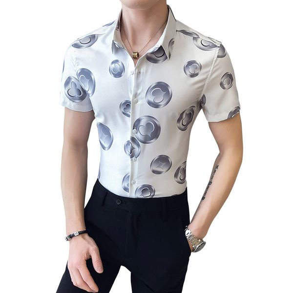 summer social guy floral shirt men's five-point sleeves slim korean trend hairstyle in the sleeves big wave dot shirt men, White;black
summer social guy floral shirt men's five-point sleeves slim korean trend hairstyle in the sleeves big wave dot shirt men, White;black