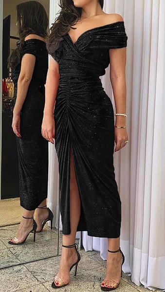 s l xl green black glitter off shoulder ruched slit party dress high slit bodycon short sleeve solid maxi long party dresses dlm611544, White;black
s l xl green black glitter off shoulder ruched slit party dress high slit bodycon short sleeve solid maxi long party dresses dlm611544, White;black