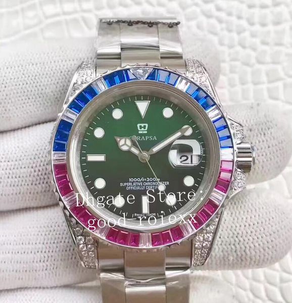 luxury rainbow diamond bezel mens automatic eta 2836 movement watch men dive sport 116610 sub watches date perpetual crystal wristwatches, Slivery;brown
luxury rainbow diamond bezel mens automatic eta 2836 movement watch men dive sport 116610 sub watches date perpetual crystal wristwatches, Slivery;brown