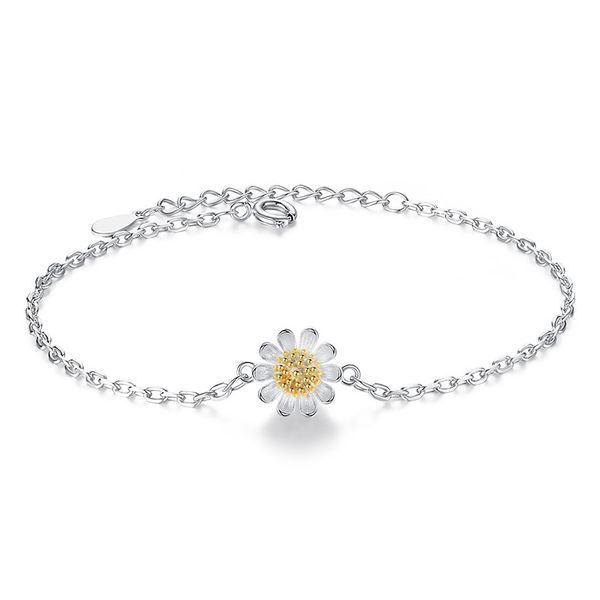 classic simple fashion 925 sterling silver sunflower daisy bracelets for women jewelry pulseira feminina, Black
classic simple fashion 925 sterling silver sunflower daisy bracelets for women jewelry pulseira feminina, Black