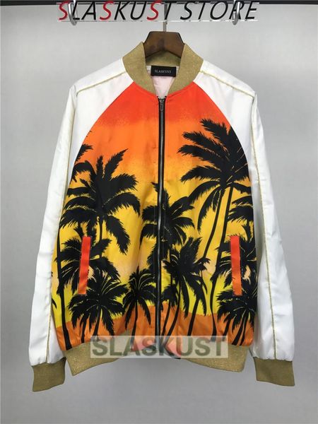 coconut tree printed designer bomber jacket kpop 2018 satin fabrics stand collar varsity jacket ing, Black;brown
coconut tree printed designer bomber jacket kpop 2018 satin fabrics stand collar varsity jacket ing, Black;brown