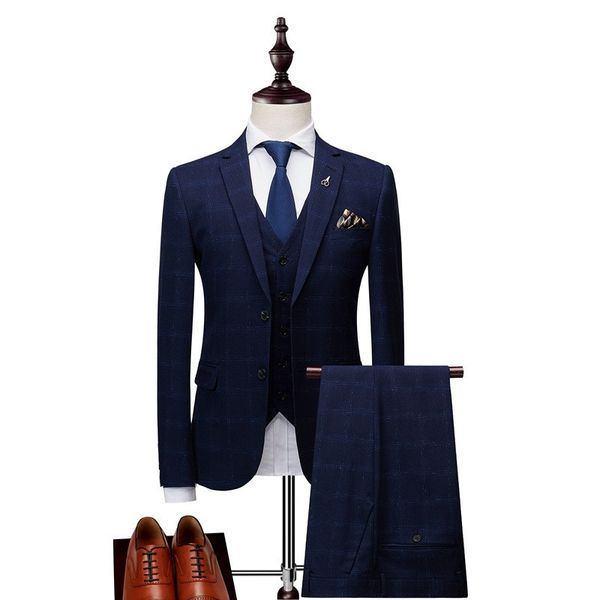 men's suit latest classic men's suit 3 piece set (jacket + pants + vest) men's wedding groom west decoration plaid suit, White;black
men's suit latest classic men's suit 3 piece set (jacket + pants + vest) men's wedding groom west decoration plaid suit, White;black