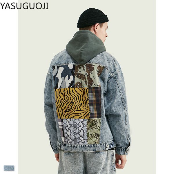 men's jackets yasuguoji streetwear style patchwork denim men vintage embroidery cowboy coat hip loose outerwear jeans jacket, Black;brown
men's jackets yasuguoji streetwear style patchwork denim men vintage embroidery cowboy coat hip loose outerwear jeans jacket, Black;brown