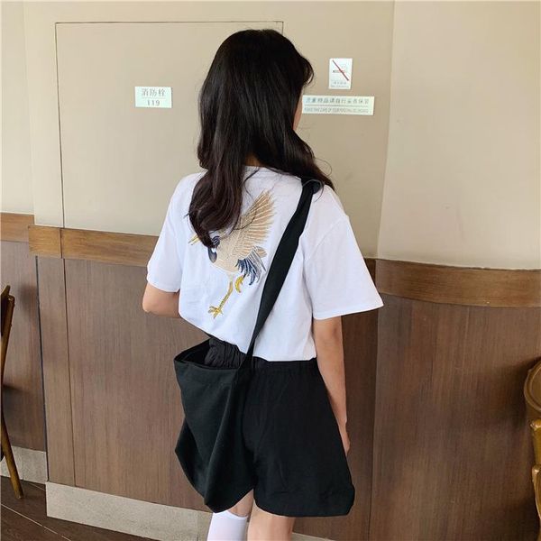new womens t shirt fashion crane printing t shirt short sleeves men women hip hop tees harbour wind loose t shirt white
new womens t shirt fashion crane printing t shirt short sleeves men women hip hop tees harbour wind loose t shirt white