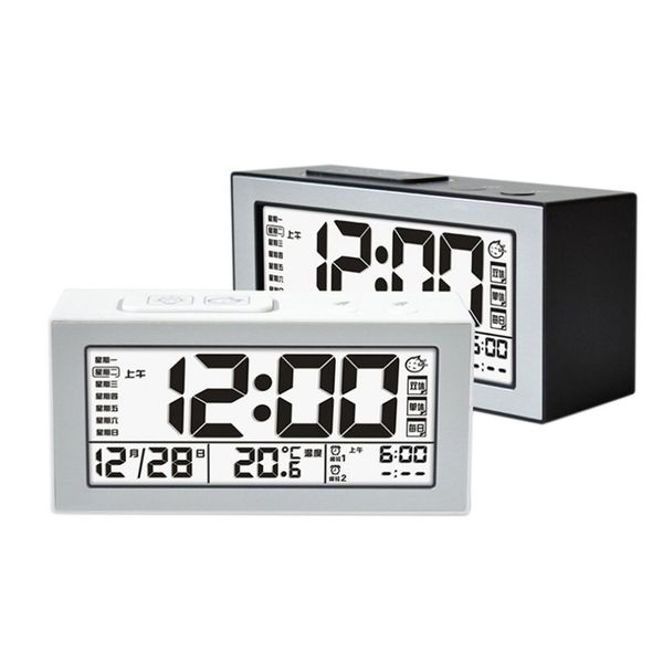 touch electronic alarm clock luminous temperature sensing time date week display multiple groups of alarm white black
touch electronic alarm clock luminous temperature sensing time date week display multiple groups of alarm white black