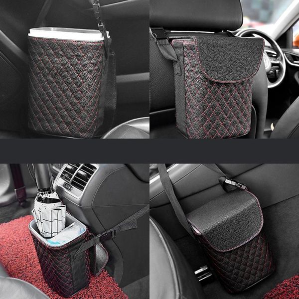 car leather mini waste basket trash can rubbish garbage bin holder auto organizer automobile storage car accessories with lid
car leather mini waste basket trash can rubbish garbage bin holder auto organizer automobile storage car accessories with lid