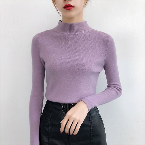 5 solid color long sleeve turtleneck sweater autumn winter slim black basic sweaters woman all-match s-xl purple knit pullover, White;black
5 solid color long sleeve turtleneck sweater autumn winter slim black basic sweaters woman all-match s-xl purple knit pullover, White;black