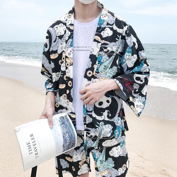 japanese kimono shirts pants sets chinese panda printed mens casual suit camisa beachwear streetwear hawaii blouse shorts set, Gray
japanese kimono shirts pants sets chinese panda printed mens casual suit camisa beachwear streetwear hawaii blouse shorts set, Gray