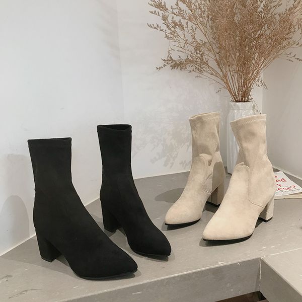 high heel boots booties ladies women's shoes autumn lace up luxury designer bootee woman 2019 heels rock fashion chunky pointy, Black
high heel boots booties ladies women's shoes autumn lace up luxury designer bootee woman 2019 heels rock fashion chunky pointy, Black