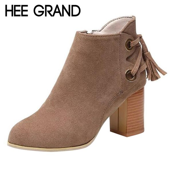 hee grand 2017 new arrival women fashion boots thick high heel autumn and winter shoes lace-up open ankle boots xwx6303, Black
hee grand 2017 new arrival women fashion boots thick high heel autumn and winter shoes lace-up open ankle boots xwx6303, Black