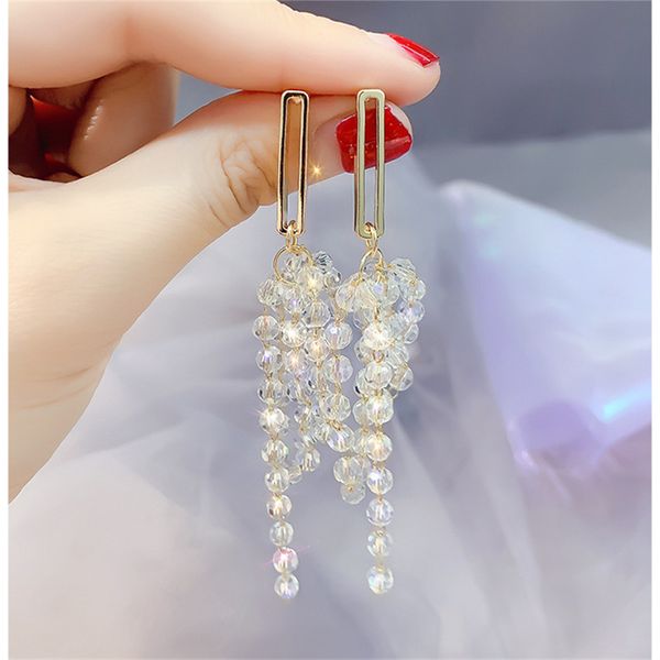 long tassel crystal beads drop earring for women bijoux exquisite geometric dangle earrings statement earrings jewelry, Silver
long tassel crystal beads drop earring for women bijoux exquisite geometric dangle earrings statement earrings jewelry, Silver