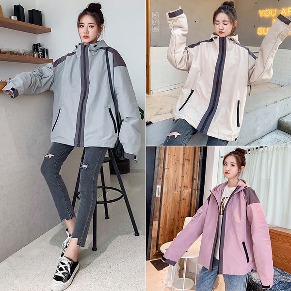 2019 autumn tide brand jacket female sports neutral bf wind jacket casual sports wind hooded contrast color stitching shirt, Black;brown
2019 autumn tide brand jacket female sports neutral bf wind jacket casual sports wind hooded contrast color stitching shirt, Black;brown