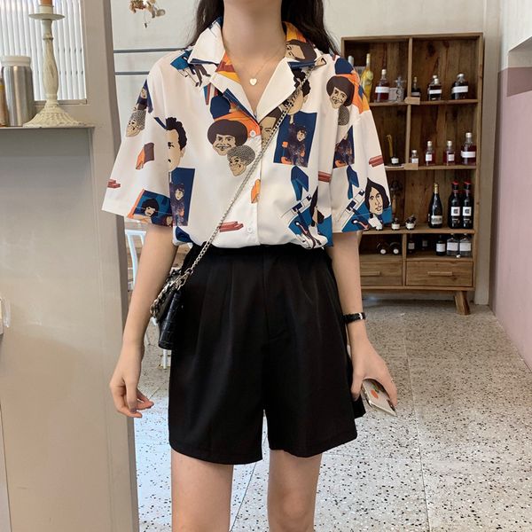 cartoon printing women blouses shirts harajuku 2020 summer short sleeve shirts female streetwear, White
cartoon printing women blouses shirts harajuku 2020 summer short sleeve shirts female streetwear, White