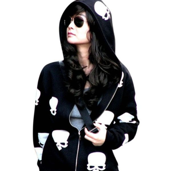 autumn product women's skull zipper sweater hooded cardigan casual hoodies jacket coat black white, Black;brown
autumn product women's skull zipper sweater hooded cardigan casual hoodies jacket coat black white, Black;brown