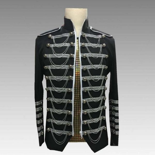 european and american style 2019 new slim men's zipper personality casual suit jacket, White;black
european and american style 2019 new slim men's zipper personality casual suit jacket, White;black