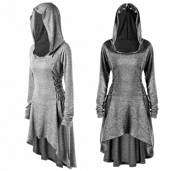 women ladies medieval long sleeve autumn winter casual hoodie swing shirt, Black;gray
women ladies medieval long sleeve autumn winter casual hoodie swing shirt, Black;gray