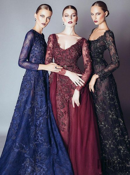 elie saab evening navy blue lace dresses formal prom dresses gowns with a line lace applique beads crew neck long sleeves, Black;red
elie saab evening navy blue lace dresses formal prom dresses gowns with a line lace applique beads crew neck long sleeves, Black;red