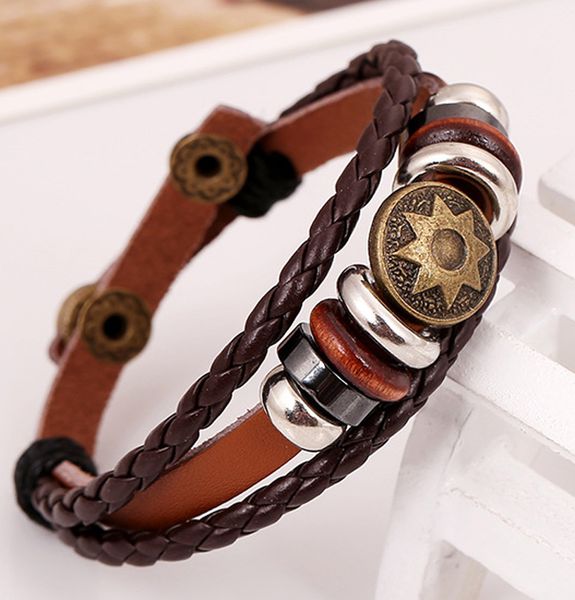 2pcs lot 100% handmade punk genuine head layer cowhide leather alloy vintage star ring adjustable lock men women charm bracelet, Golden;silver
2pcs lot 100% handmade punk genuine head layer cowhide leather alloy vintage star ring adjustable lock men women charm bracelet, Golden;silver