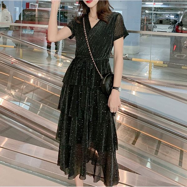 stitching chiffon dress 2019 summer women's new dress v-neck temperament was thin waist chiffon comfortable thin femalel10, Black;gray
stitching chiffon dress 2019 summer women's new dress v-neck temperament was thin waist chiffon comfortable thin femalel10, Black;gray