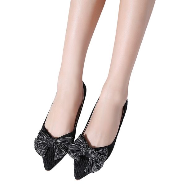 women's shoes shallow mouth single shoes 2019 new bow decoration comfortable flat wild ladies slip on casual flats, Black
women's shoes shallow mouth single shoes 2019 new bow decoration comfortable flat wild ladies slip on casual flats, Black