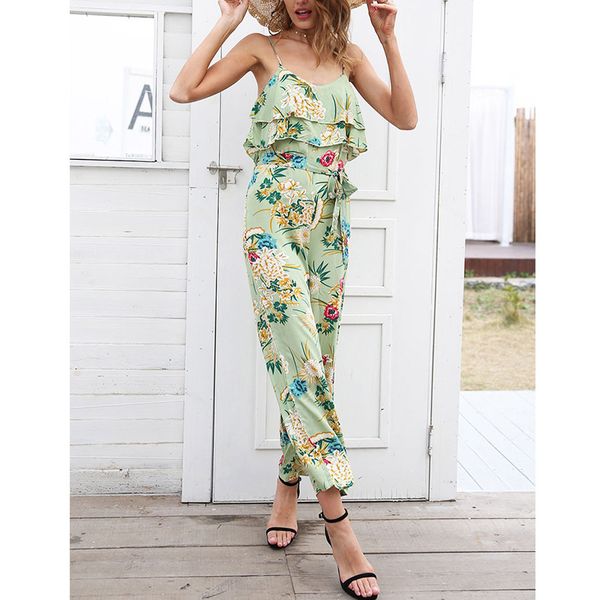 women summer floral flowers spaghetti strap jumpsuit long wide leg pants romper 88, Black;white
women summer floral flowers spaghetti strap jumpsuit long wide leg pants romper 88, Black;white