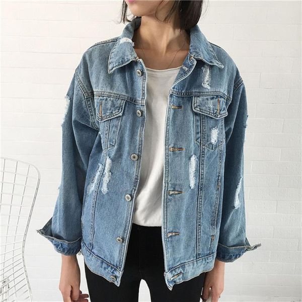 denim jacket women's retro loose bf style motorcycle punk ripped wild coat casual oversize streetwear moletom feminino inverno, Black;brown
denim jacket women's retro loose bf style motorcycle punk ripped wild coat casual oversize streetwear moletom feminino inverno, Black;brown