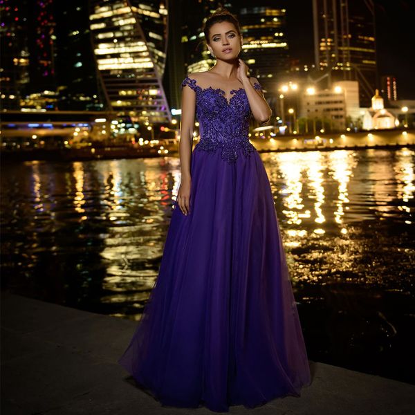 dark purple tulle a-line prom dresses o-neck sleeveless shinny beaded sequined applique evening dress robe de soiree, Black
dark purple tulle a-line prom dresses o-neck sleeveless shinny beaded sequined applique evening dress robe de soiree, Black