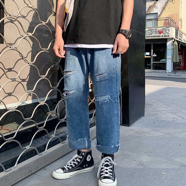 men's jeans straight fashion washed retro casual hole trousers men streetwear loose hip hop denim pants mens s-3xl, Blue
men's jeans straight fashion washed retro casual hole trousers men streetwear loose hip hop denim pants mens s-3xl, Blue