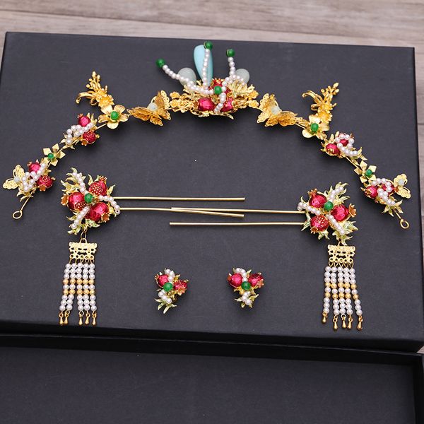 new chinese brides wedding headdress show costume phoenix crown antique brides hair accessories wholesale, Golden;white
new chinese brides wedding headdress show costume phoenix crown antique brides hair accessories wholesale, Golden;white