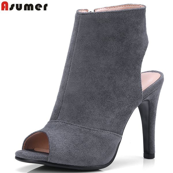 asumer 2020 fashion spring autumn shoes woman peep toe zip flock elegant prom shoes black gray women high heels ankle boots
asumer 2020 fashion spring autumn shoes woman peep toe zip flock elegant prom shoes black gray women high heels ankle boots