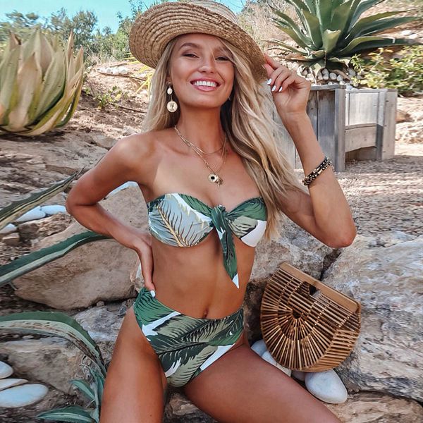 bandeau bikini set tropical print swimsuit women leaf bikinis brazilian bikini high waisted bathing suit biquinis plavky, White;black
bandeau bikini set tropical print swimsuit women leaf bikinis brazilian bikini high waisted bathing suit biquinis plavky, White;black