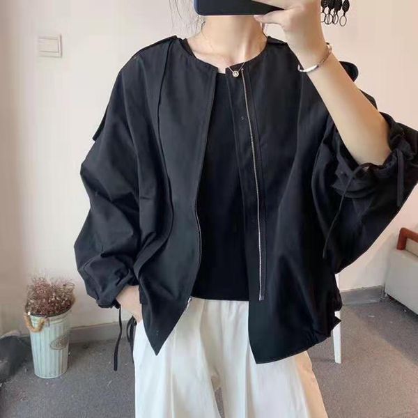 foreign jacket women coat short trench coat, Tan;black 
foreign jacket women coat short trench coat, Tan;black