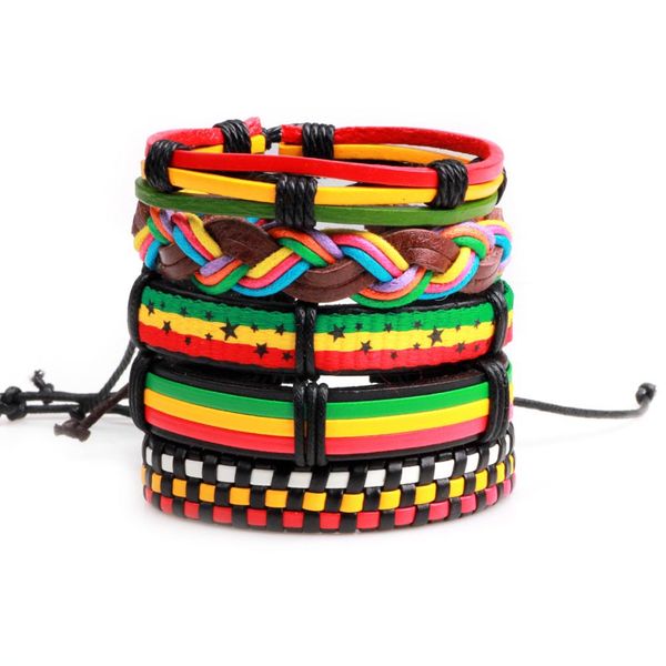 6pcs/set trendy jewelry unique mix color braided handmade leather bracelet men bracelets & bangles male female bracelets, Golden;silver
6pcs/set trendy jewelry unique mix color braided handmade leather bracelet men bracelets & bangles male female bracelets, Golden;silver