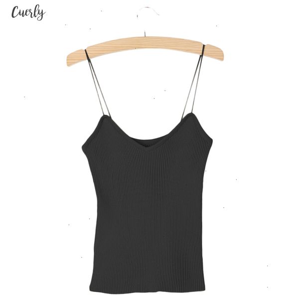 knit tank women camisole vest simple stretchable v neck slim straps tank woman clothes, White
knit tank women camisole vest simple stretchable v neck slim straps tank woman clothes, White