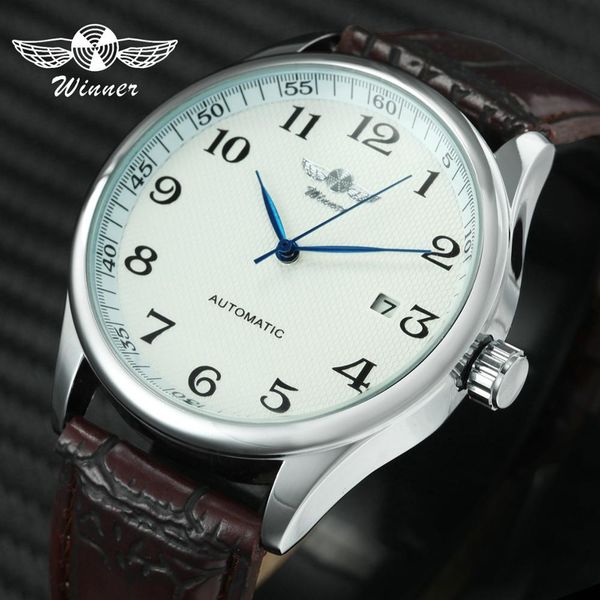 fashion business men automatic wrist watches leather strap male mechanical watches calendar date clock montre homme +gift box, Slivery;brown
fashion business men automatic wrist watches leather strap male mechanical watches calendar date clock montre homme +gift box, Slivery;brown
