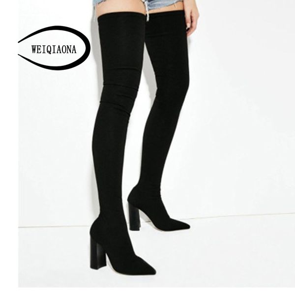 weiqiaona winter women shoes pointed toe long boots high heels ladies shoes dress stars model over-the-knee boot, Black
weiqiaona winter women shoes pointed toe long boots high heels ladies shoes dress stars model over-the-knee boot, Black