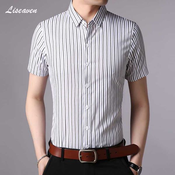 liseaven brand men's summer business shirt short sleeve turn-down collar shirt men shirts, White;black
liseaven brand men's summer business shirt short sleeve turn-down collar shirt men shirts, White;black