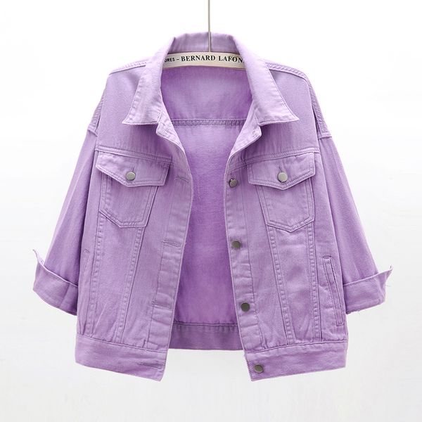 women 2020 spring autum loose plus size denim jackets candy color jeans coat students turn-down collar outwear jacket jc254, Black;brown
women 2020 spring autum loose plus size denim jackets candy color jeans coat students turn-down collar outwear jacket jc254, Black;brown