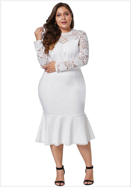 xl 2xl 3xl 4xl 5xl plus size white long sleeve lace patchwork dress fat mm elegant office ladies dress female club dresses dlm610884, White;black
xl 2xl 3xl 4xl 5xl plus size white long sleeve lace patchwork dress fat mm elegant office ladies dress female club dresses dlm610884, White;black