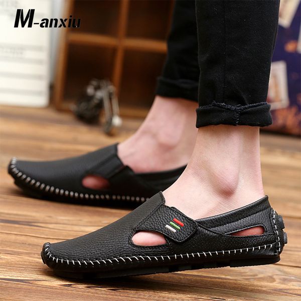 m-anxiu british style men leisure handmade sewing sandal 2018 summer fashion casual slip-on rubber sole flat light shoes, Black
m-anxiu british style men leisure handmade sewing sandal 2018 summer fashion casual slip-on rubber sole flat light shoes, Black