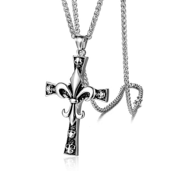 stainless steel skull cross pendant necklace punk new men's ghost head necklaces fashion jewelry choker crucifix chain colar men, Silver
stainless steel skull cross pendant necklace punk new men's ghost head necklaces fashion jewelry choker crucifix chain colar men, Silver